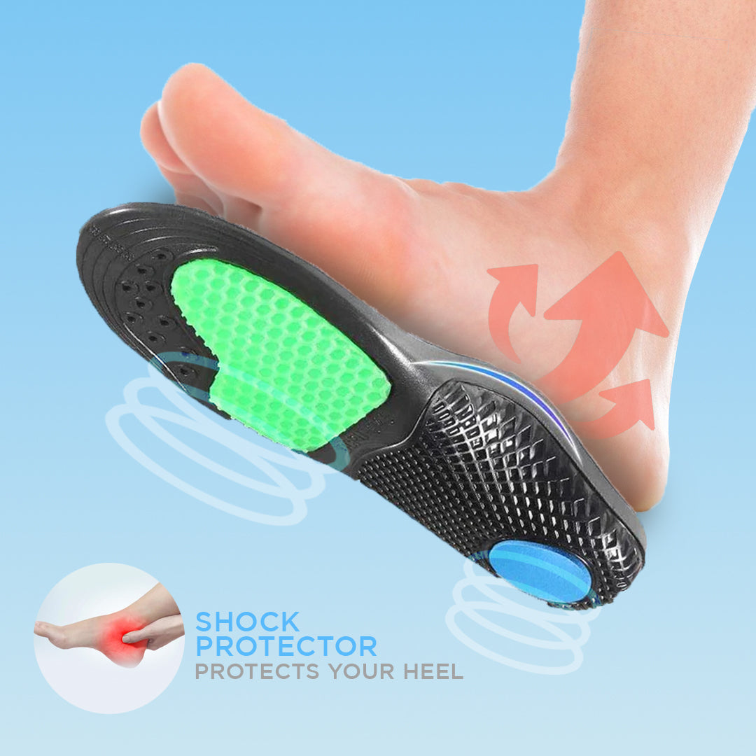 Insole with shock-absorbing heel pad