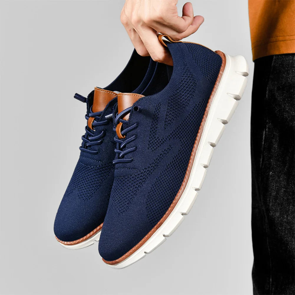 Navy Knit Walker held in hand